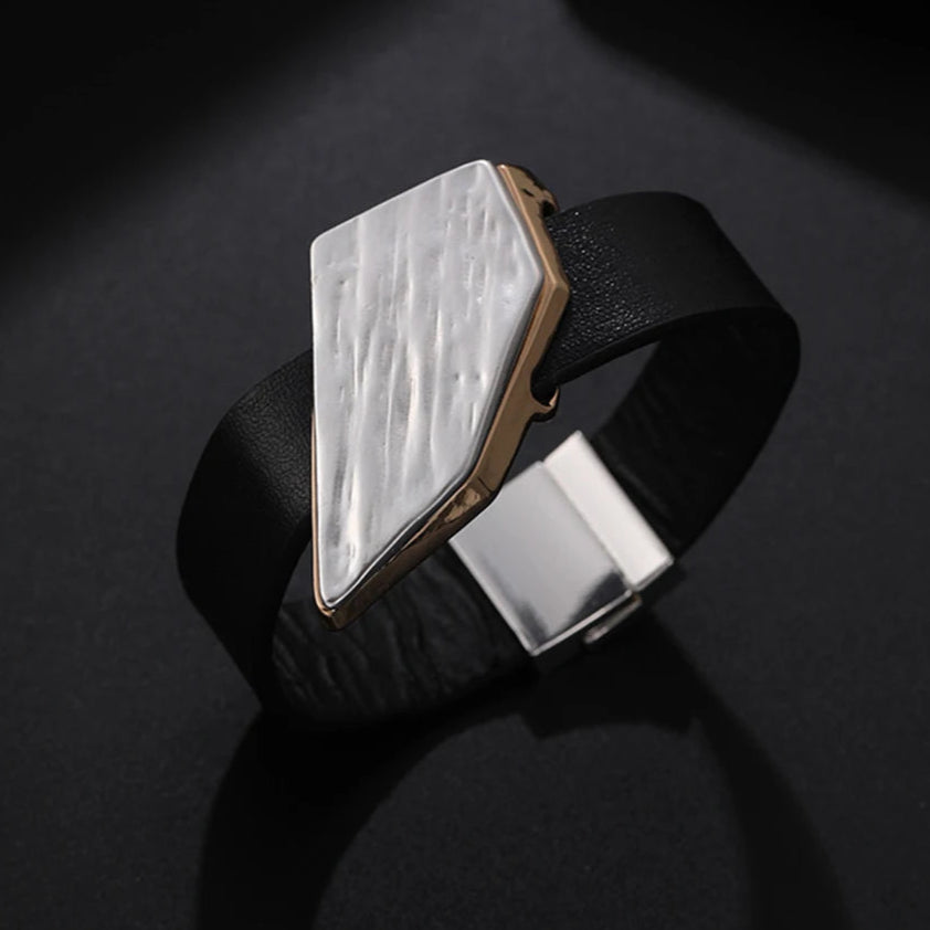 Kiara's Geometric, Trendy, Stylish, Vintage, Irregular, Punk, Magnet Lock, Bangle Bracelet