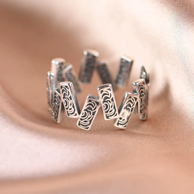 Irene's 025 Silver, Stylish, Trendy, Boho, Handmade, Vintage, Unisex, Adjustable Rings