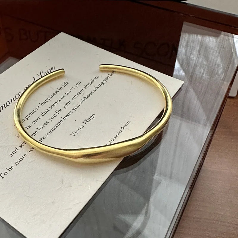 Rima's 925 Sterling Silver, Unisex, Vintage, Handmade, Minimalist, Golden, Adjustable Bracelet