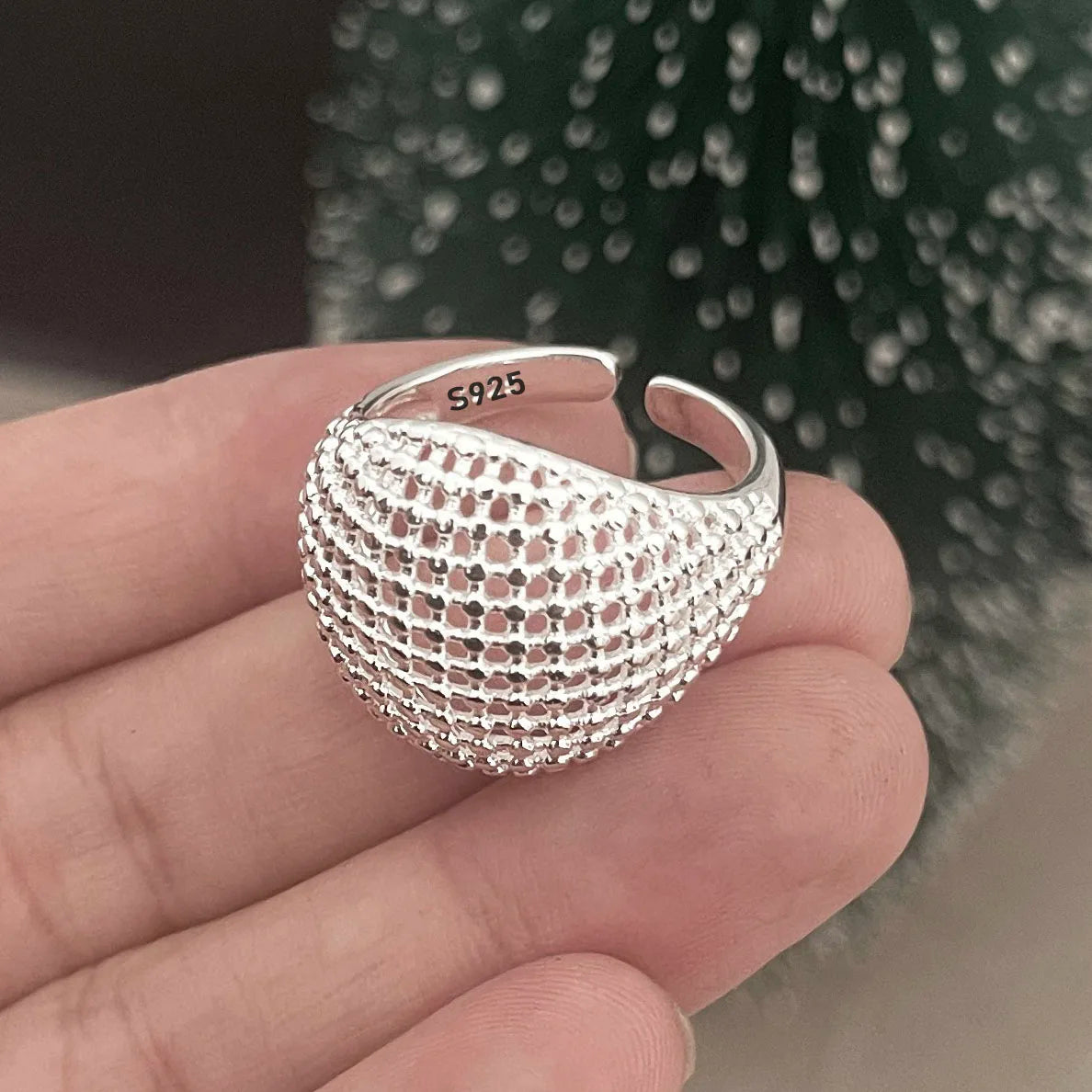 Jessica's 925 Sterling Silver, Couple Minimalist, Handmade, Trendy, Stylish, Simple, Ball Ring