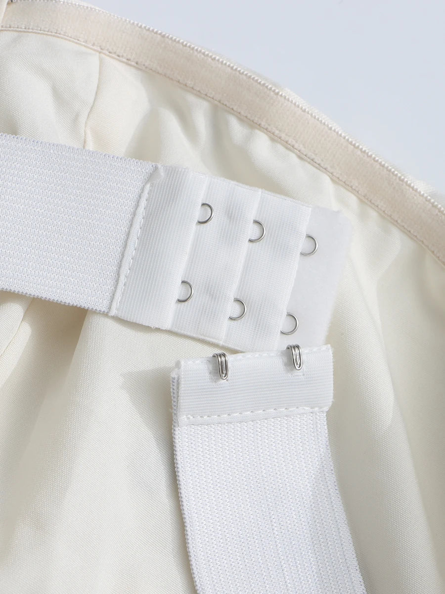 Tamara's Slimming, Spliced, Polka Dots, Stylish, Trendy, Elegant, Chic, Strapless, Prom, Midi Dress