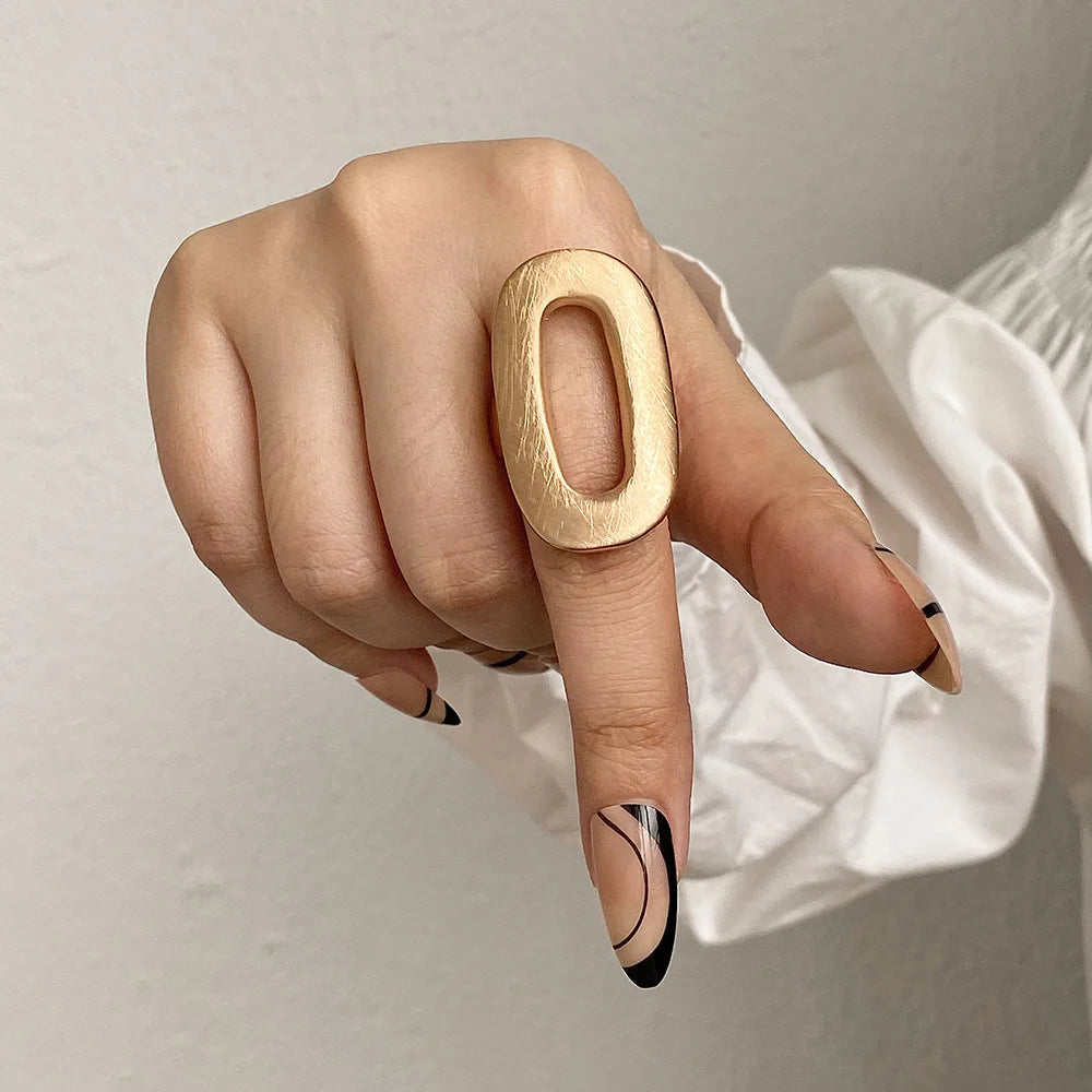 Vivian's Adjustable, Irregular, Geometric, Matte, Chunky, Trendy, Stylish, Fashionable Rings