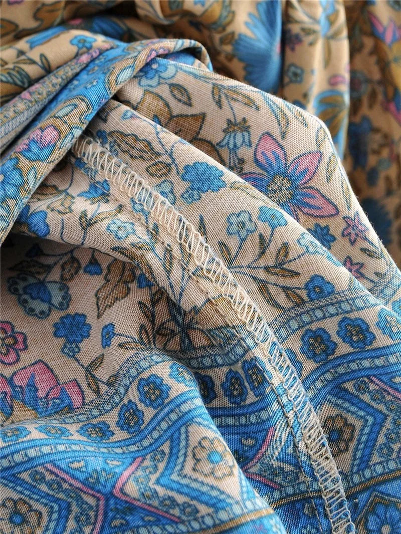 Anita's Boho, Vintage, Stylish, Trendy, Bat Half sleeves, Loose, Long Dress