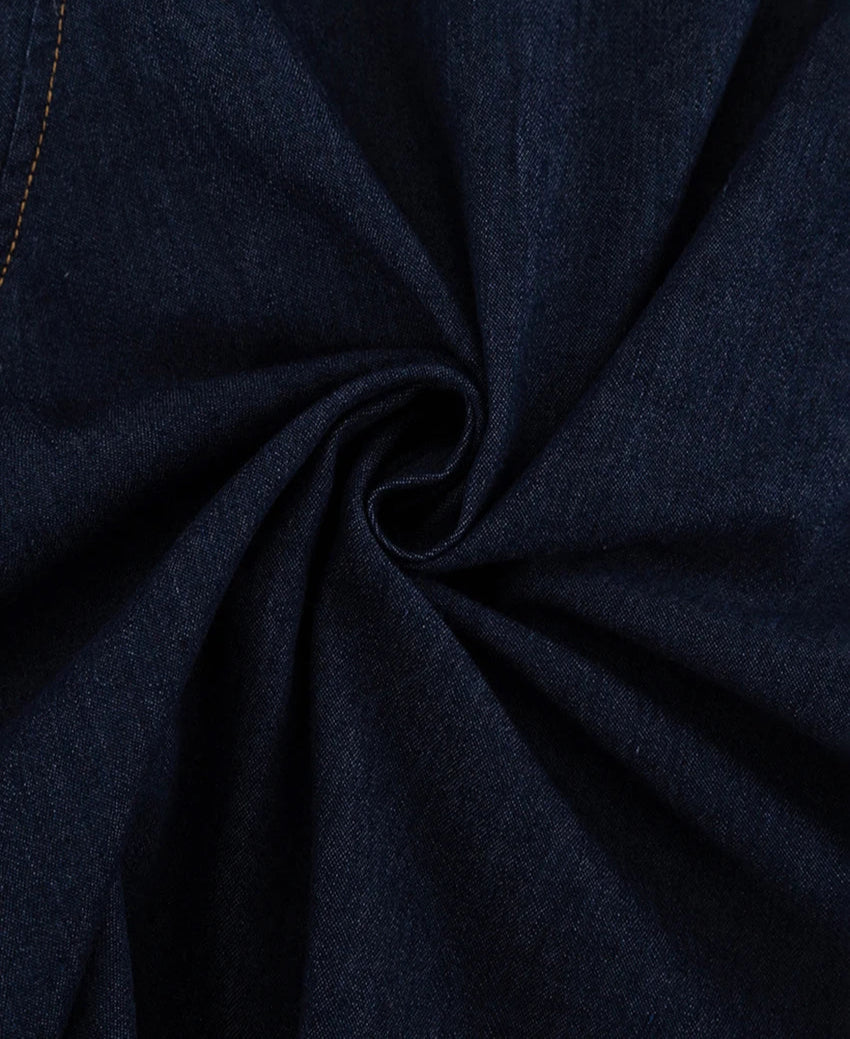 Diana's Slim, Elegant, Trendy, Stylish, Vintage, Long Puffy Sleeves, Mini, Denim Dress