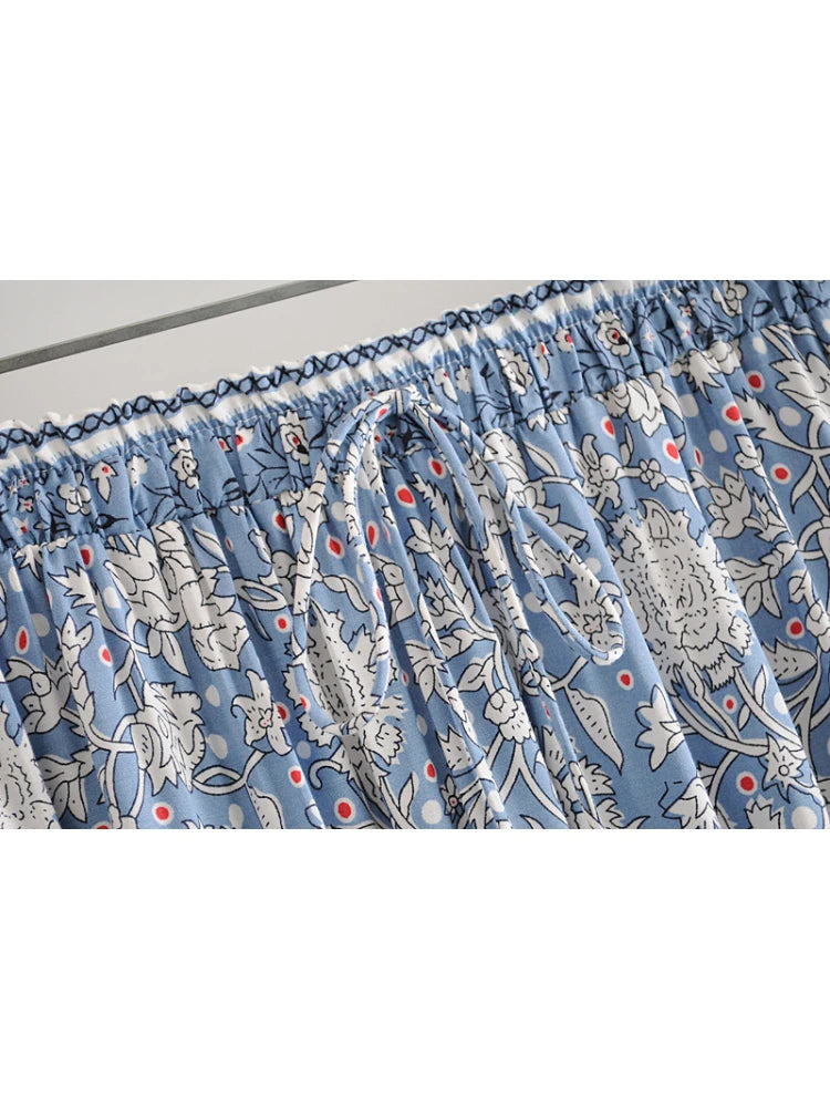 Dhalia's Boho, Floral, Elastic Waist, Trendy, Stylish, Vintage, Maxi Skirt