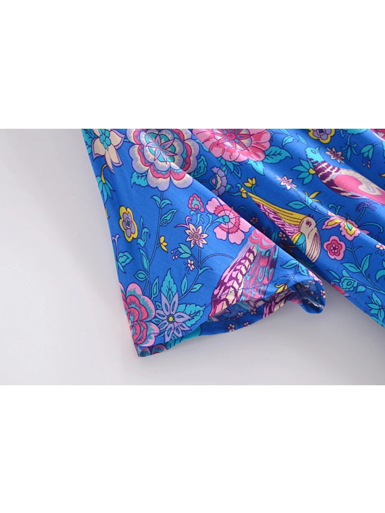 Jilan's Boho, casual, ShortSleeves, Trendy, Vintage, Party, Elastic waist, Mini Dress