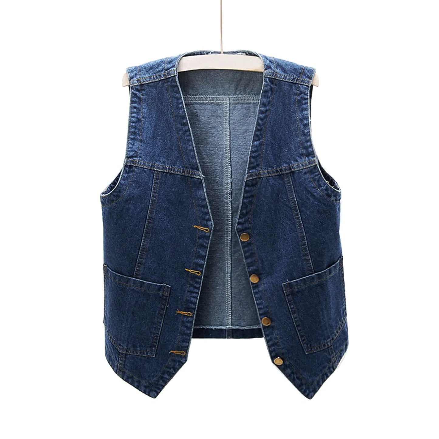 Tara's Casual, Trendy, Stylish, Waistline, Cotton, Denim, Pockets, Jeans Vest