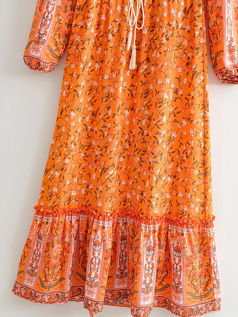 Rosa's Boho, Long Sleeves, Trendy, Stylish, Vintage, Viscose, Long sleeves,Long Dress
