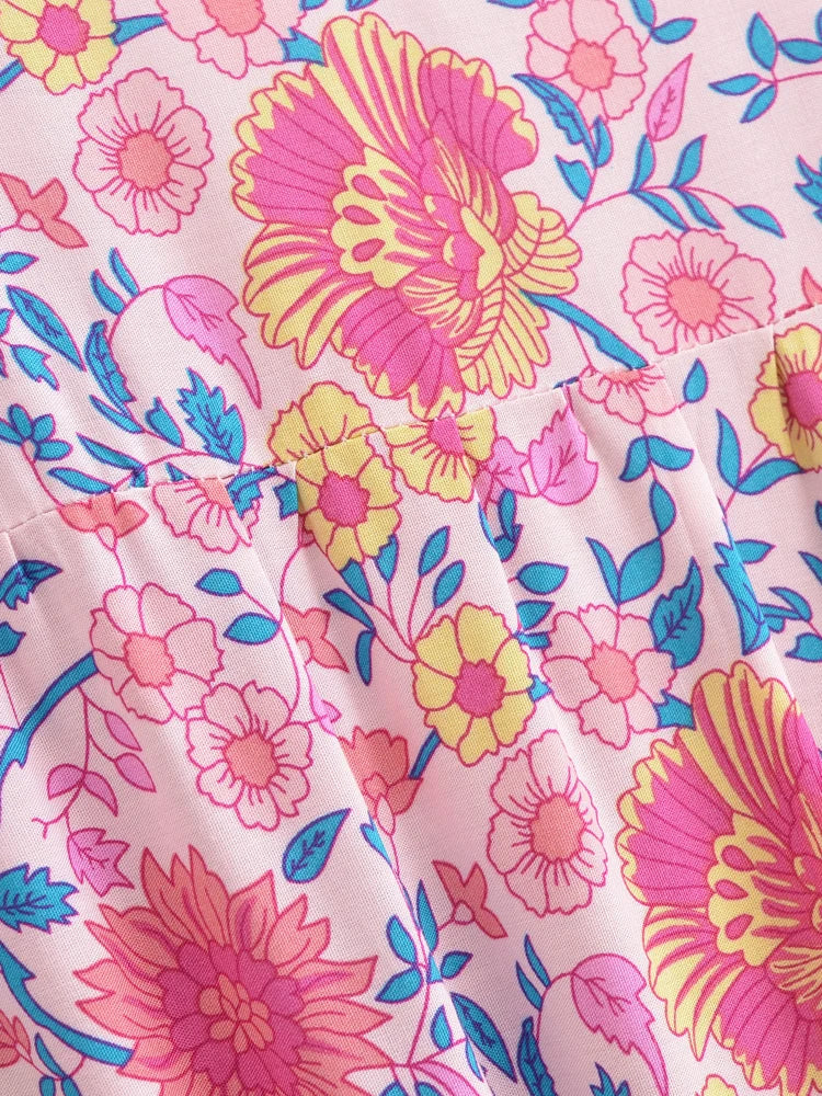 Dina's Vintage, Boho, Stylish, Trendy, Rayon, Floral, Printed, Long, Bohemian Dress