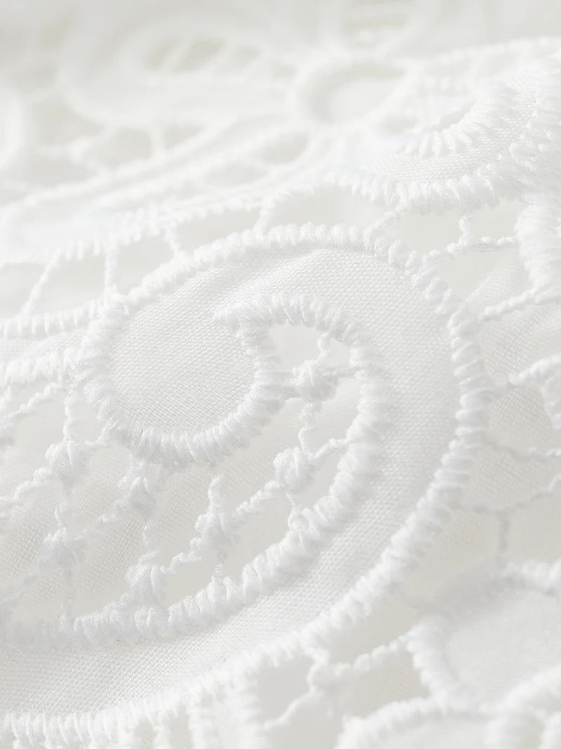 Close-up of a textured white fabric surface