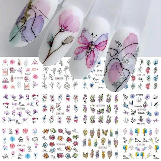 Gift, Nail Stickers-12 Pcs/ 1 Kit