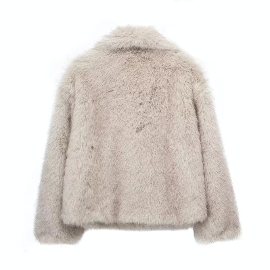 Elina's Sequin, Winter, Trendy, Stylish, Fur, Woven, Cotton, Oversize, Short Jacket