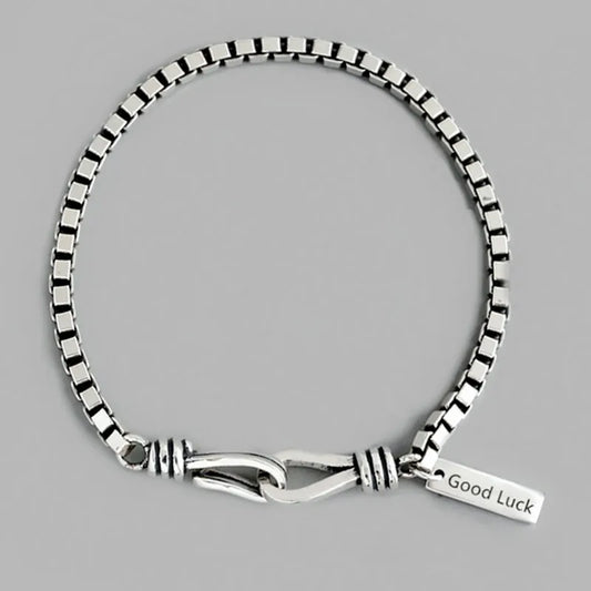 Ritaj's 925 Silver, Unisex, Chic, Vintage, Stylish, Distress Bracelet