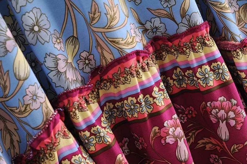 Lola's Boho, Elastic waist, Asymmetric, Long, Trendy, Vintage, Party, Stylish skirt