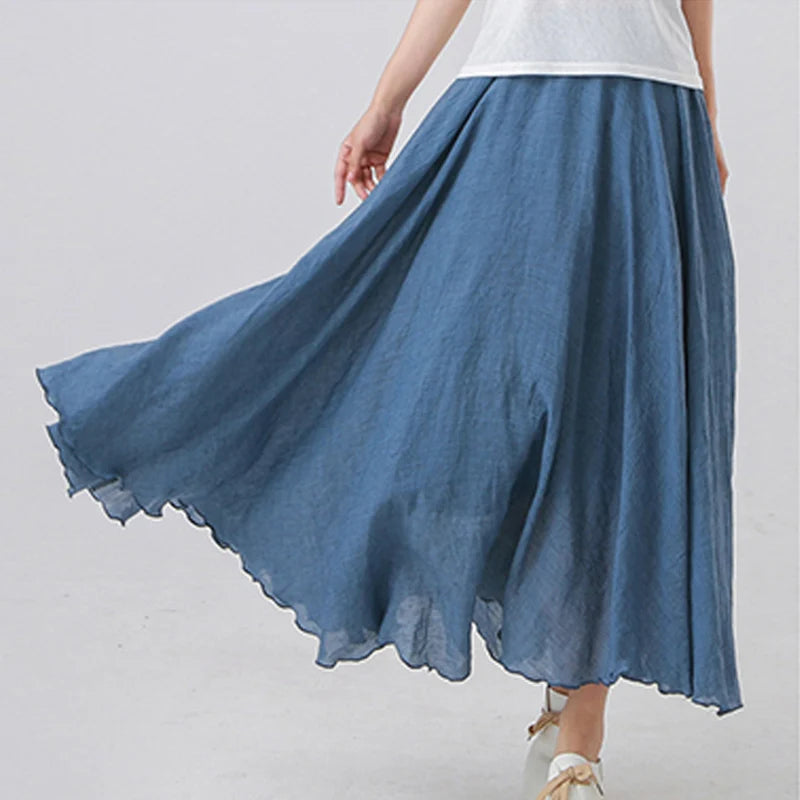 Juju's maxi casual swing flare cocktail skirt with elastic waist