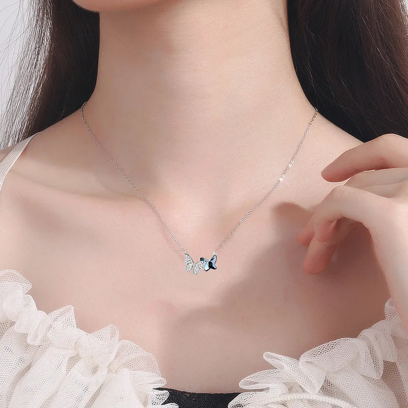 Ann's 925 silver, Tiny, Stylish, Elegant, Trendy, Choker, Butterfly, Fine Necklace