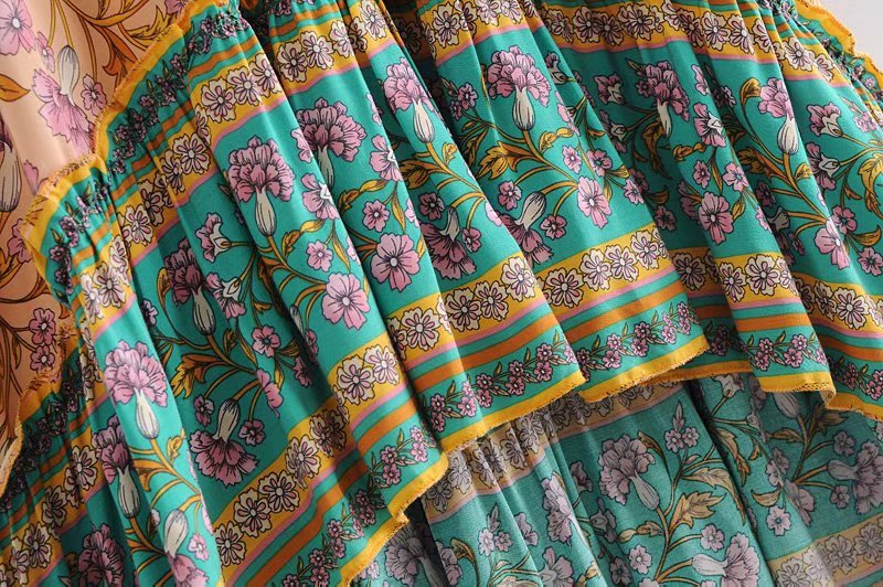 Lola's Boho, Elastic waist, Asymmetric, Long, Trendy, Vintage, Party, Stylish skirt