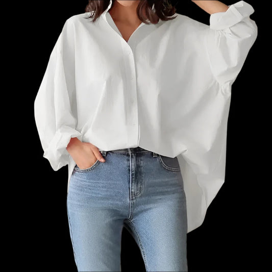 Zahra's Elegant Spring Irregular Casual Loose Shirt with buttons