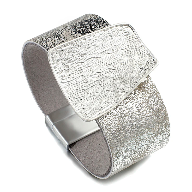 Whitney's Leather Metal Alloy Minimalist Bracelet