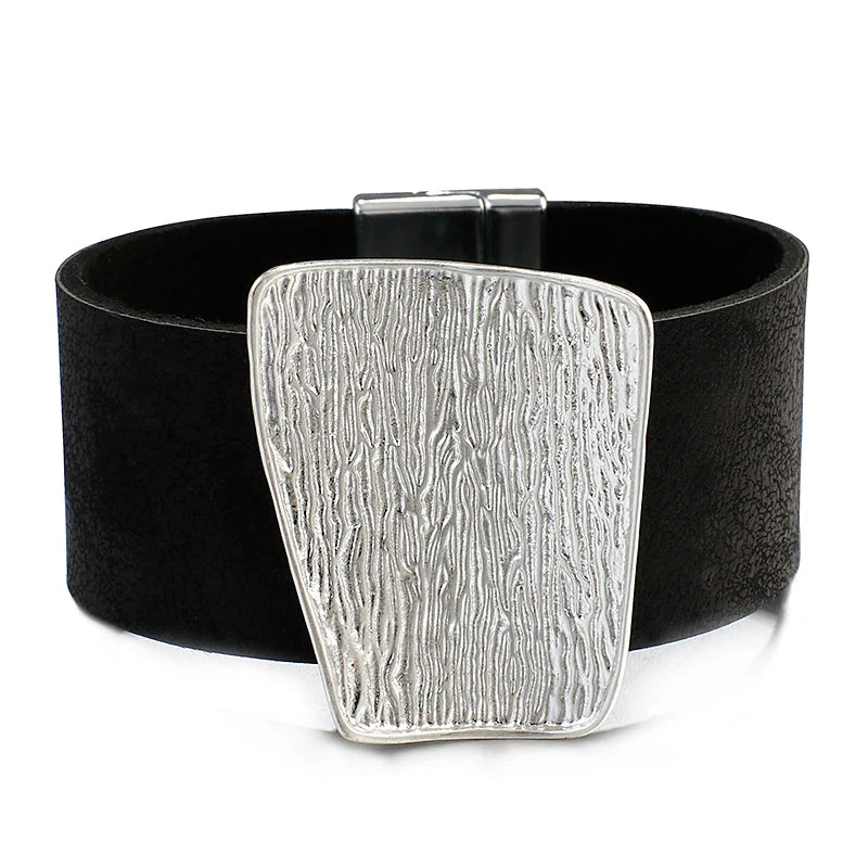 Whitney's Leather Metal Alloy Minimalist Bracelet