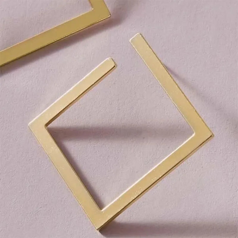 Nadine's Square Shaped Irregular Stud Earrings-Gold, Silver