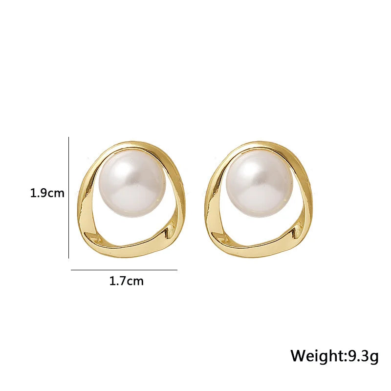 Gift, Stylish, Trendy, Pearl, Alloy, Pearly Earrings