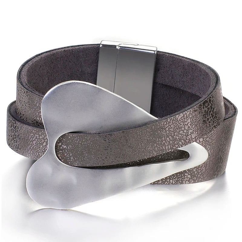 Yasmine's Leather Bracelet Magnetic buckle Bracelets