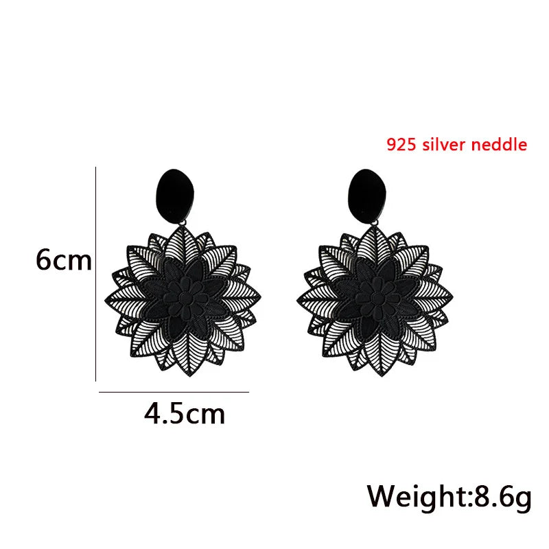 Lucy's Black, Silver , Multi design, Stud, Earrings Set