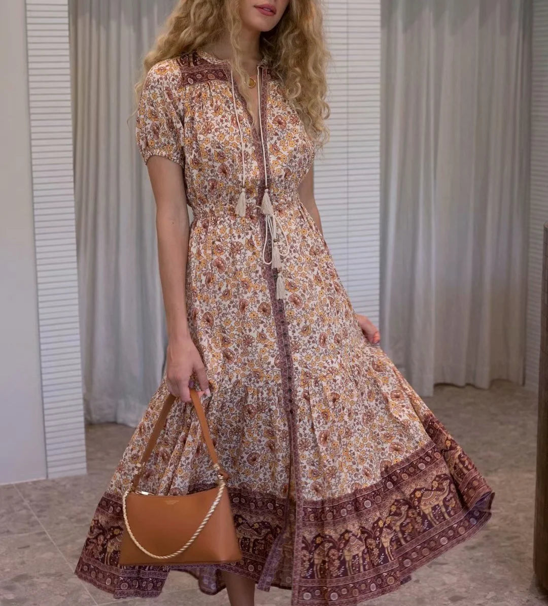 Marigold's open front boho dress