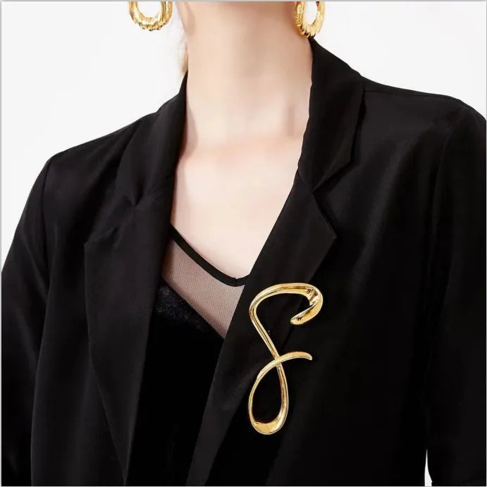 Fatima's Metal Pin Brooch Irregular 8 Shape Brooches