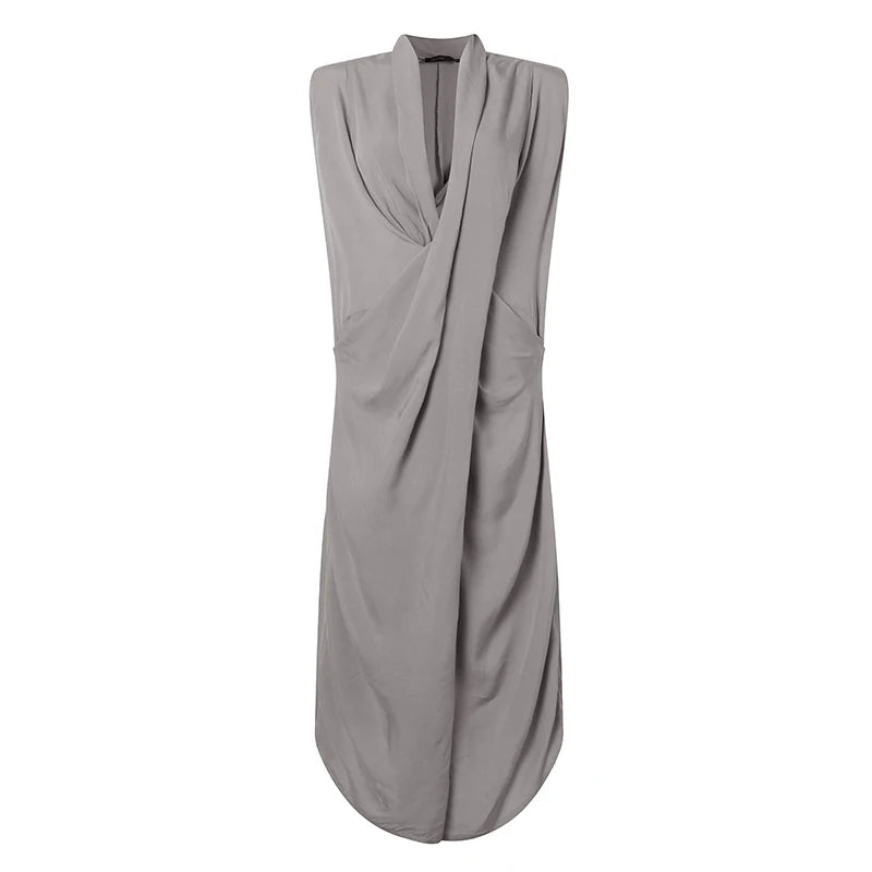 Lana's Asymmetric Sleeveless Loose Long Dress