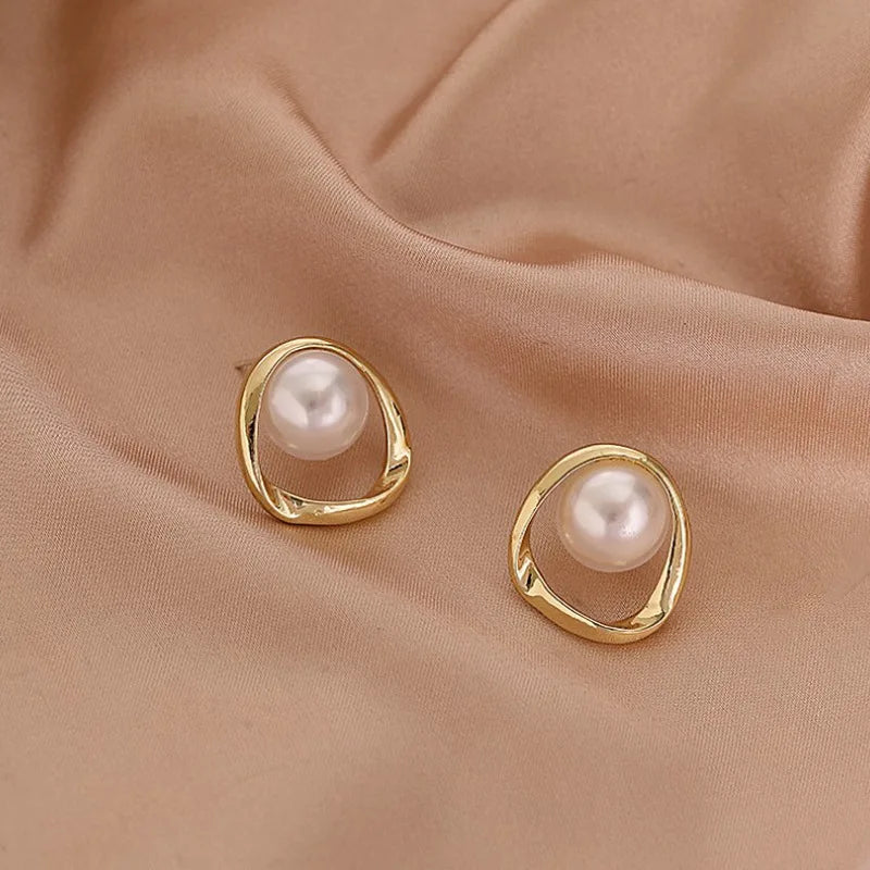 Gift, Stylish, Trendy, Pearl, Alloy, Pearly Earrings