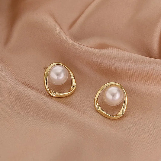 Gift, Stylish, Trendy, Pearl, Alloy, Pearly Earrings