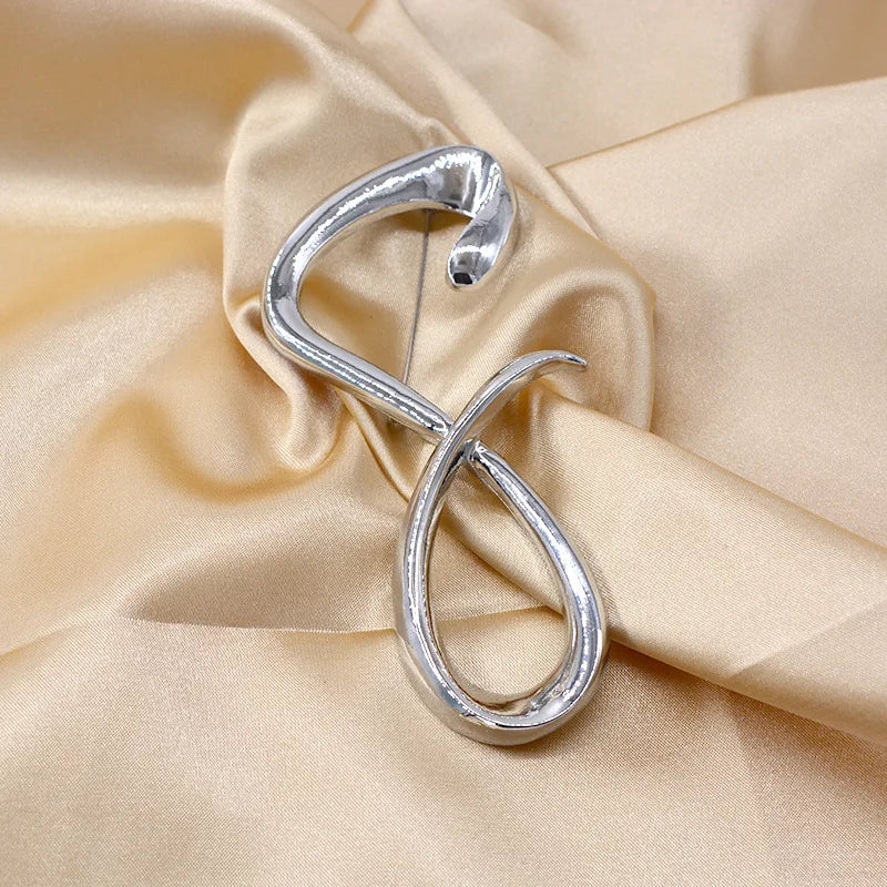 Fatima's Metal Pin Brooch Irregular 8 Shape Brooches