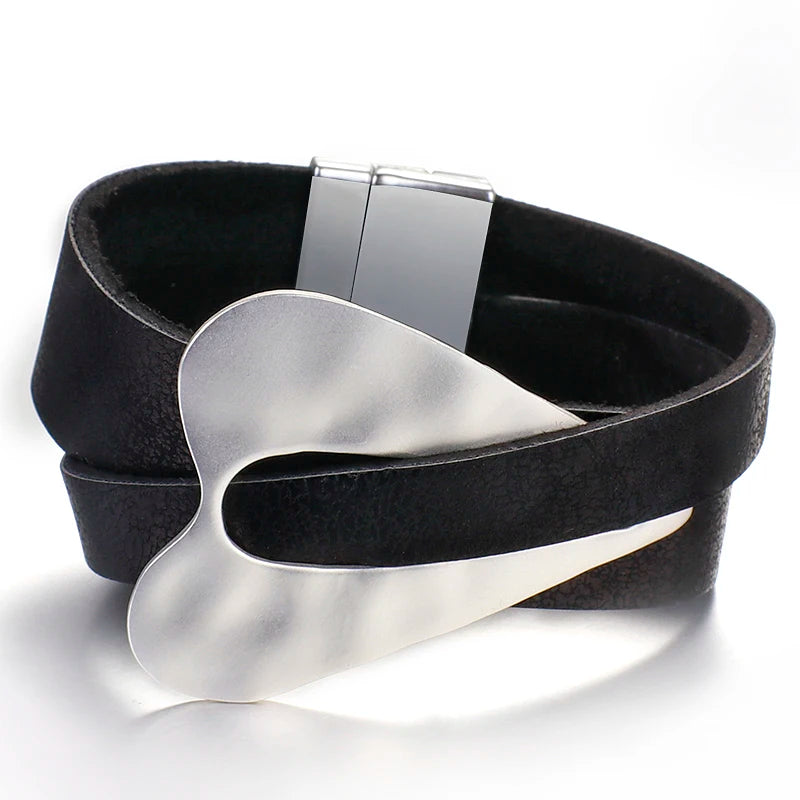 Yasmine's Leather Bracelet Magnetic buckle Bracelets