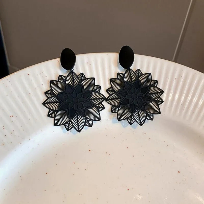 Lucy's Black, Silver , Multi design, Stud, Earrings Set