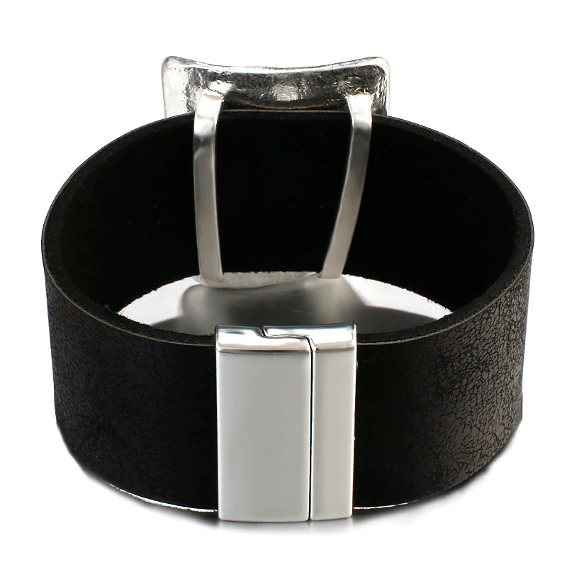 Whitney's Leather Metal Alloy Minimalist Bracelet