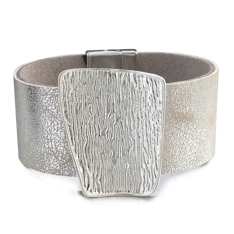 Whitney's Leather Metal Alloy Minimalist Bracelet