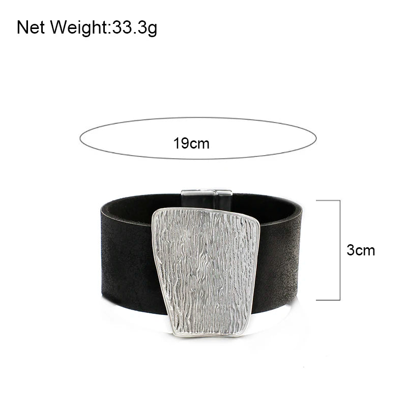 Whitney's Leather Metal Alloy Minimalist Bracelet