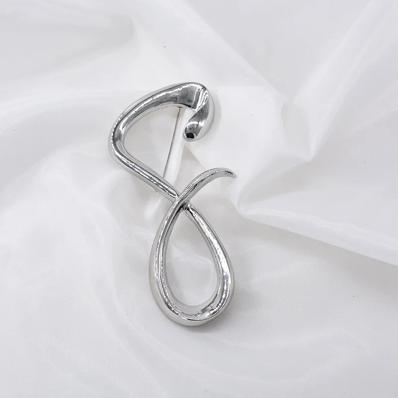 Fatima's Metal Pin Brooch Irregular 8 Shape Brooches