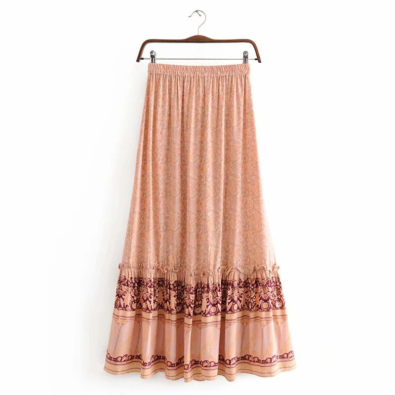 Darcy's elastic waist boho maxi skirt