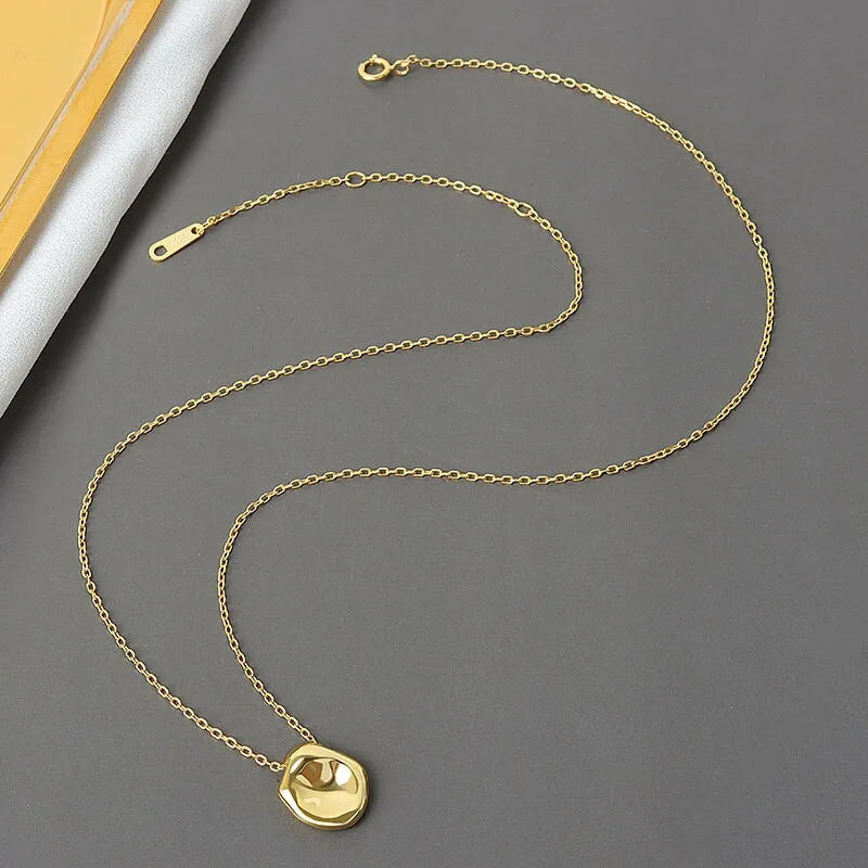 Cecilia's  925 Silver, Round Fashionable, Circle Choker, Trendy, Stylish, Golden Necklace