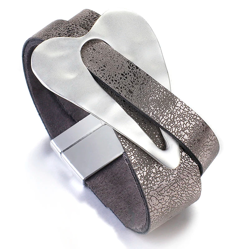 Yasmine's Leather Bracelet Magnetic buckle Bracelets