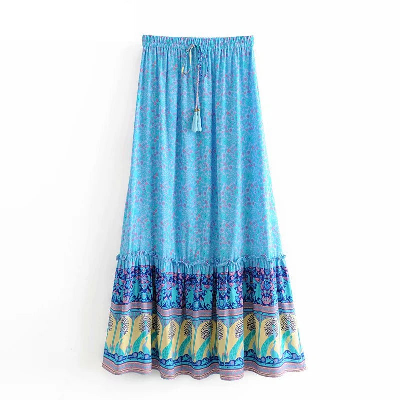 Darcy's elastic waist boho maxi skirt