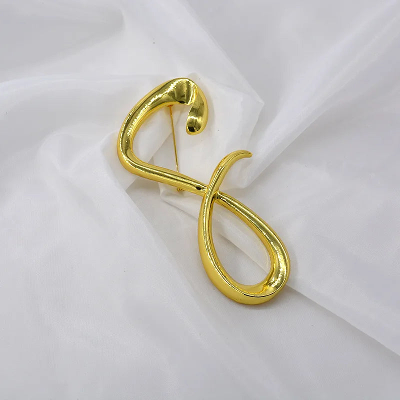 Fatima's Metal Pin Brooch Irregular 8 Shape Brooches