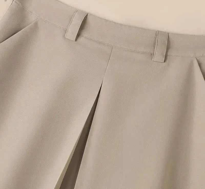 Sally's Elegant, Office, Casual, Pleated, High Waist Skirts