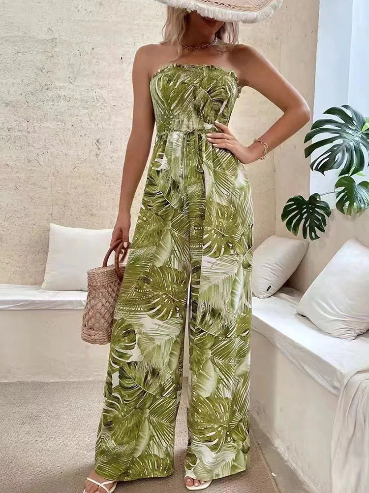 Maria's backless casual sleeveless jumpsuit