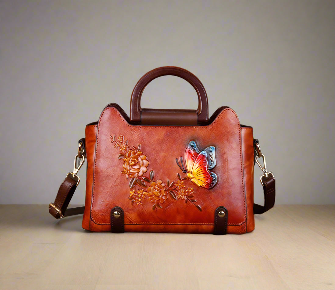 Huda's Retro, Vintage, Genuine Leather, Trendy, Stylish, Handmade, Shoulder Bag