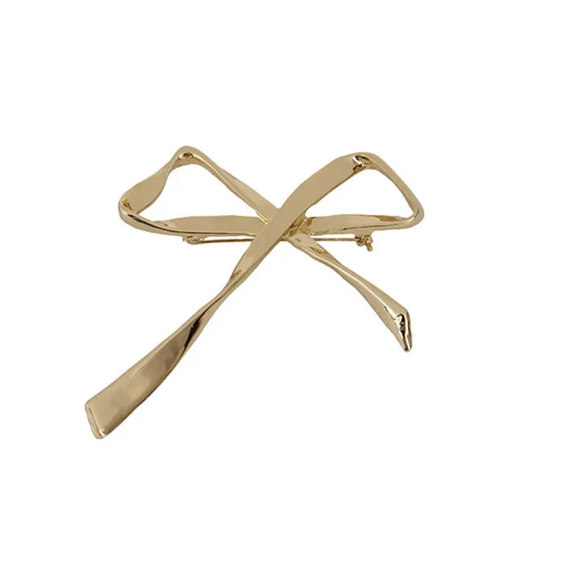 Sou's Metal Bowknot Brooches- Silver/Gold