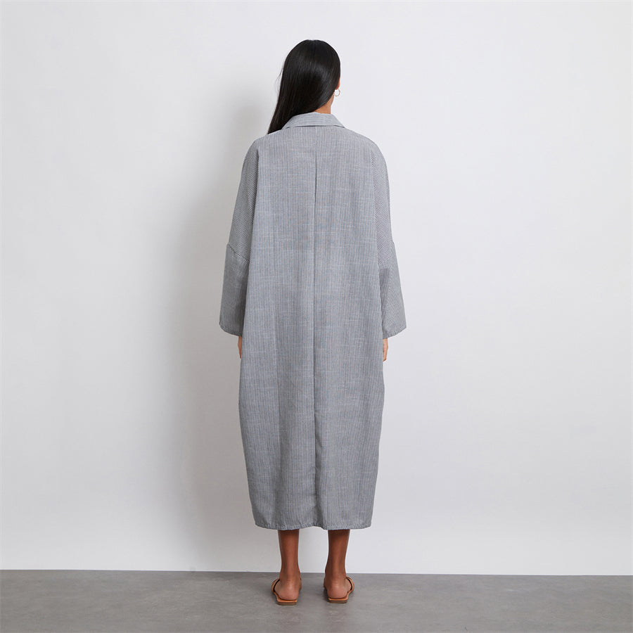 Rosa's Baggy, Loose, Striped, Trendy, Stylish, Boho, Vintage, Long Sleeves, Long Shirt Dress